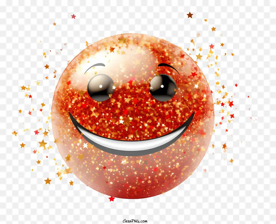 Bola Roja Brillante，Cara Sonriente PNG