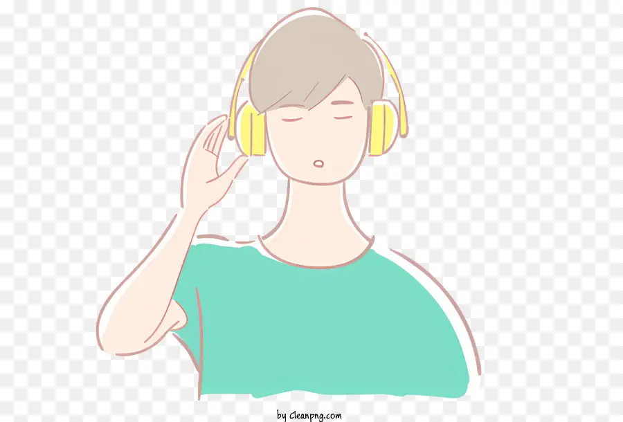 Dibujos Animados，Persona Con Auriculares PNG