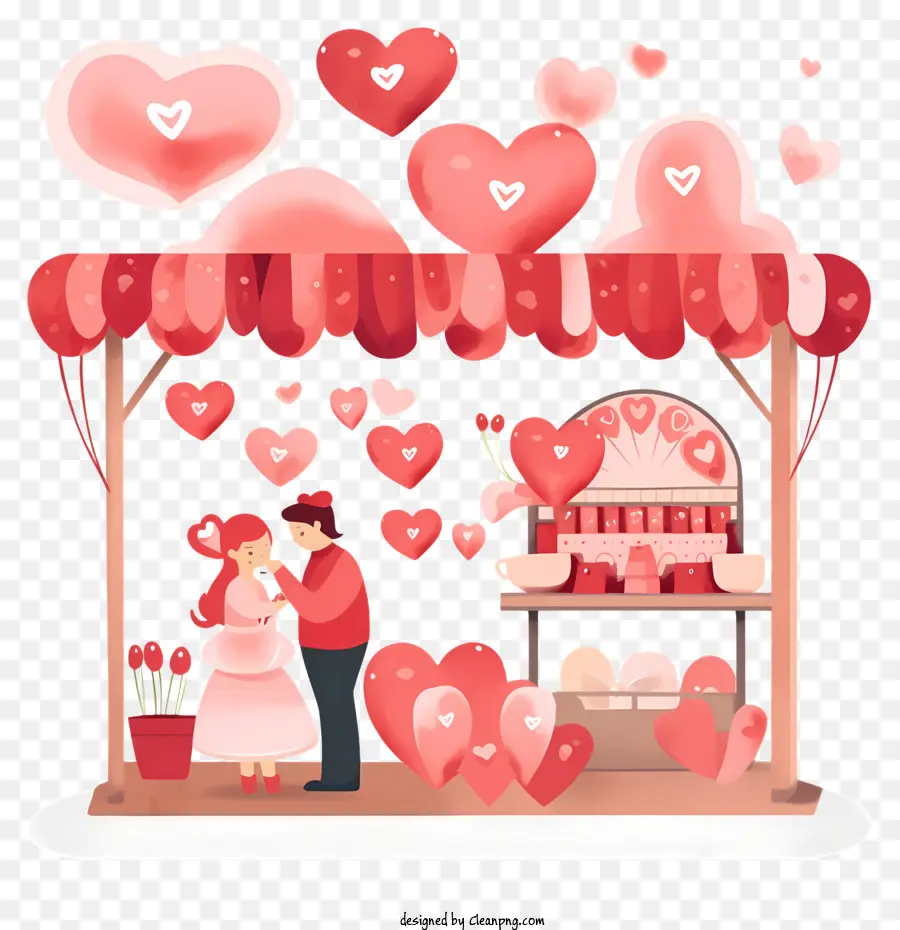 Ilustración De Vector Plano Minimalizado，Pista Romántica Del Día De San Valentín PNG