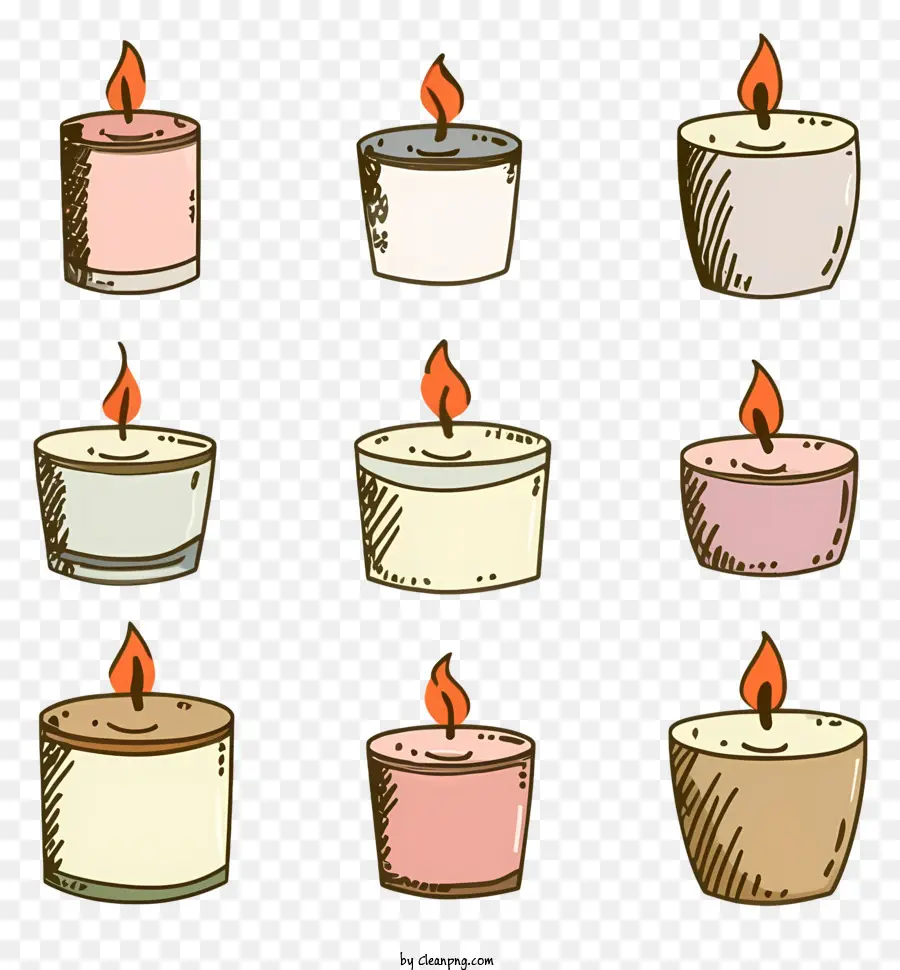 La Historieta，Pequeñas Velas PNG