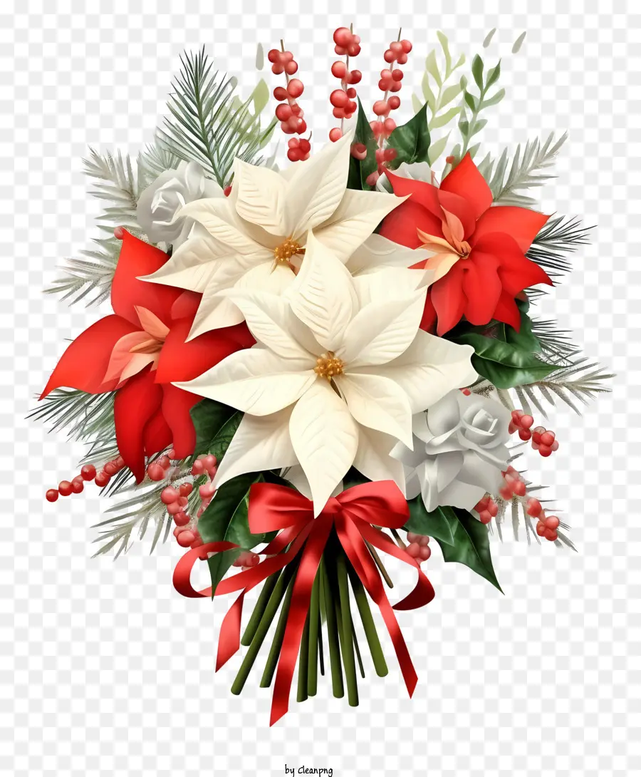Ramo De Navidad 3d Realista，Bouquet Of Flowers PNG