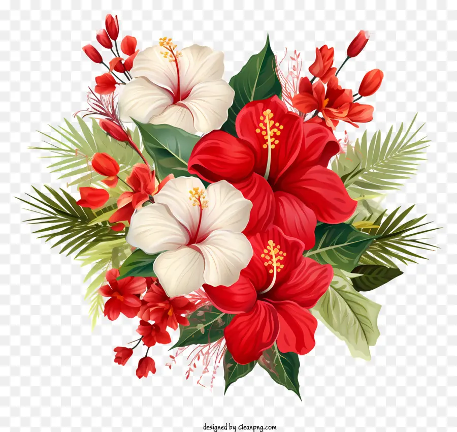 Elementos De La Navidad，Flores De Hibisco PNG