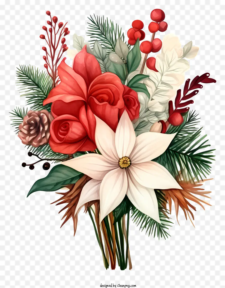 Ramo De Navidad Dibujado A Mano，Ramo De Flores PNG