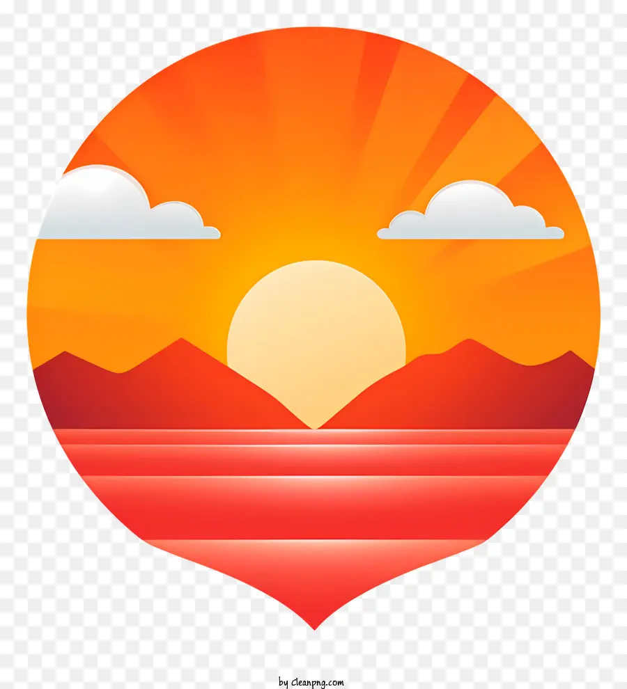 Emojis，Atardecer En El Corazón PNG