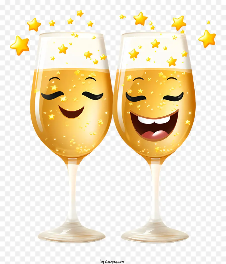 Emojis，Copas De Champán Felices PNG