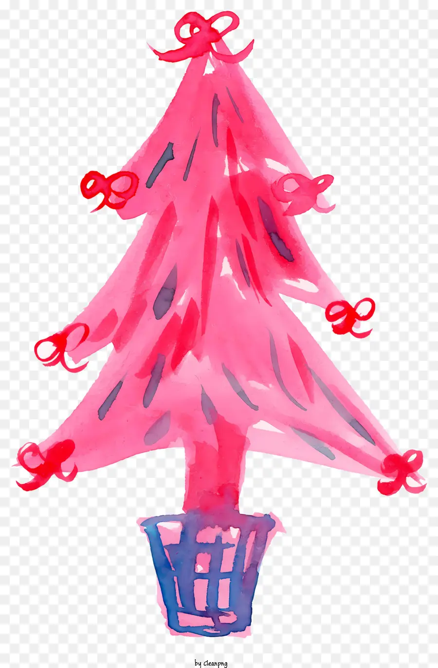 Dibujos Animados，árbol De Navidad Rosa PNG