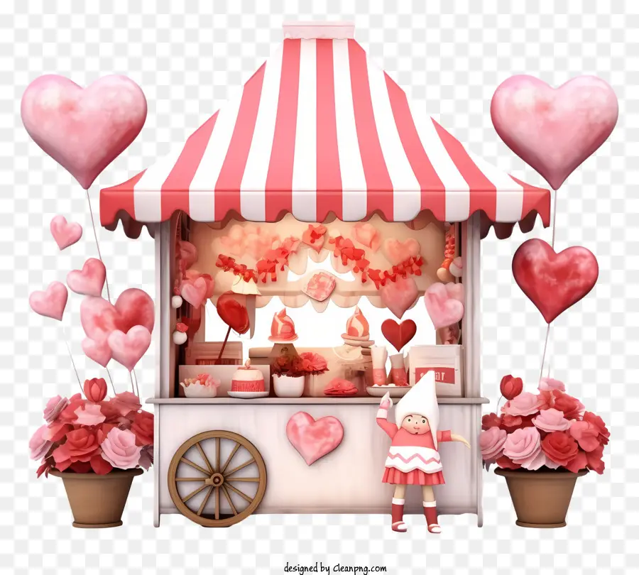 Pista Romántica Del Día De San Valentín Realista，Tienda De Dulces PNG