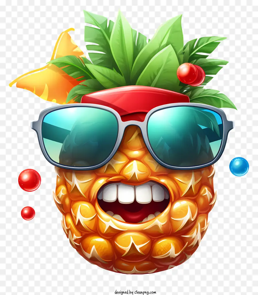 Elementos Navideños，Piña Con Gafas De Sol PNG