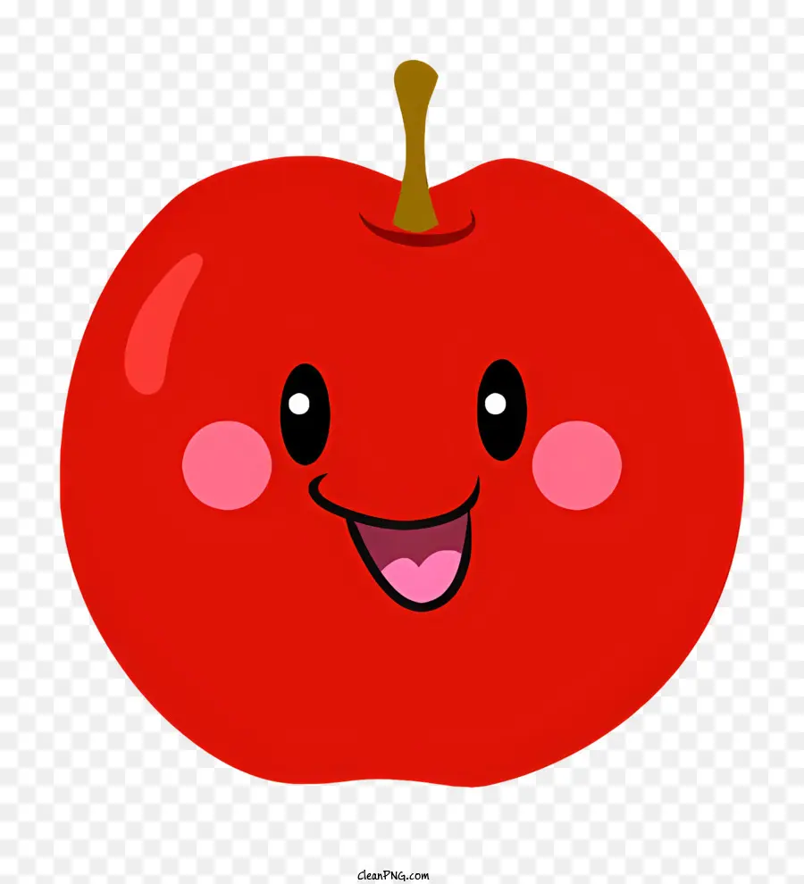 La Historieta，Manzana Roja Con Cara PNG