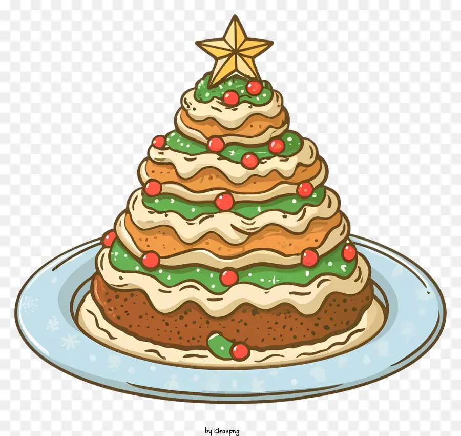 Dibujos Animados，Pastel De Arbol De Navidad PNG