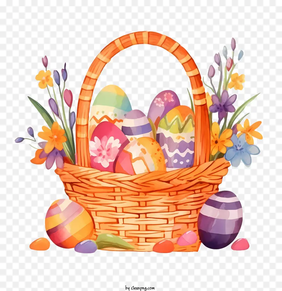 Canasta De Pascua，Huevos De Pascua PNG