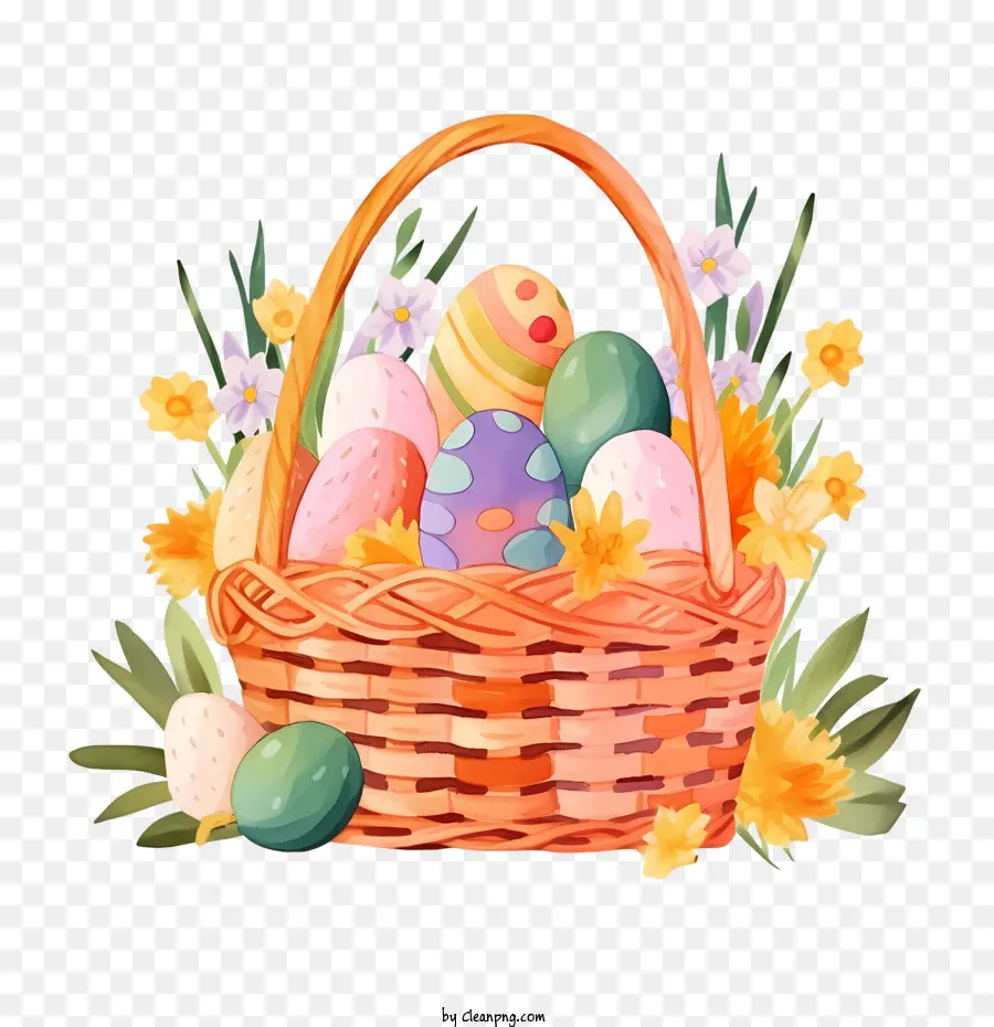 Canasta De Pascua，Wicker Basket PNG