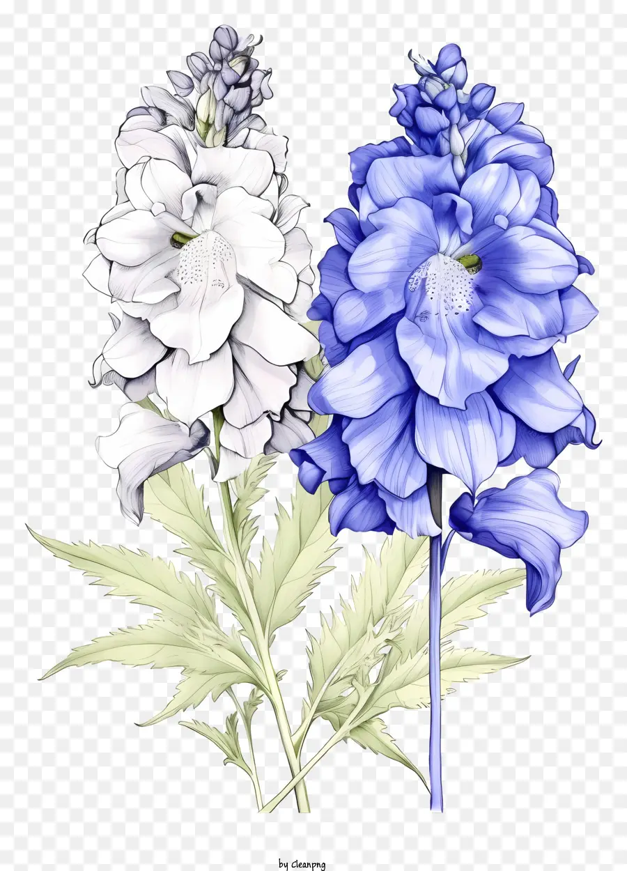 Sketch Delphinium Flower，Flor De Lis PNG