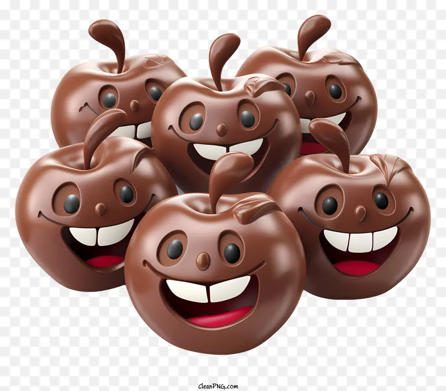 Cubierto De Chocolate Cualquier Día，Manzanas Chocolatadas PNG