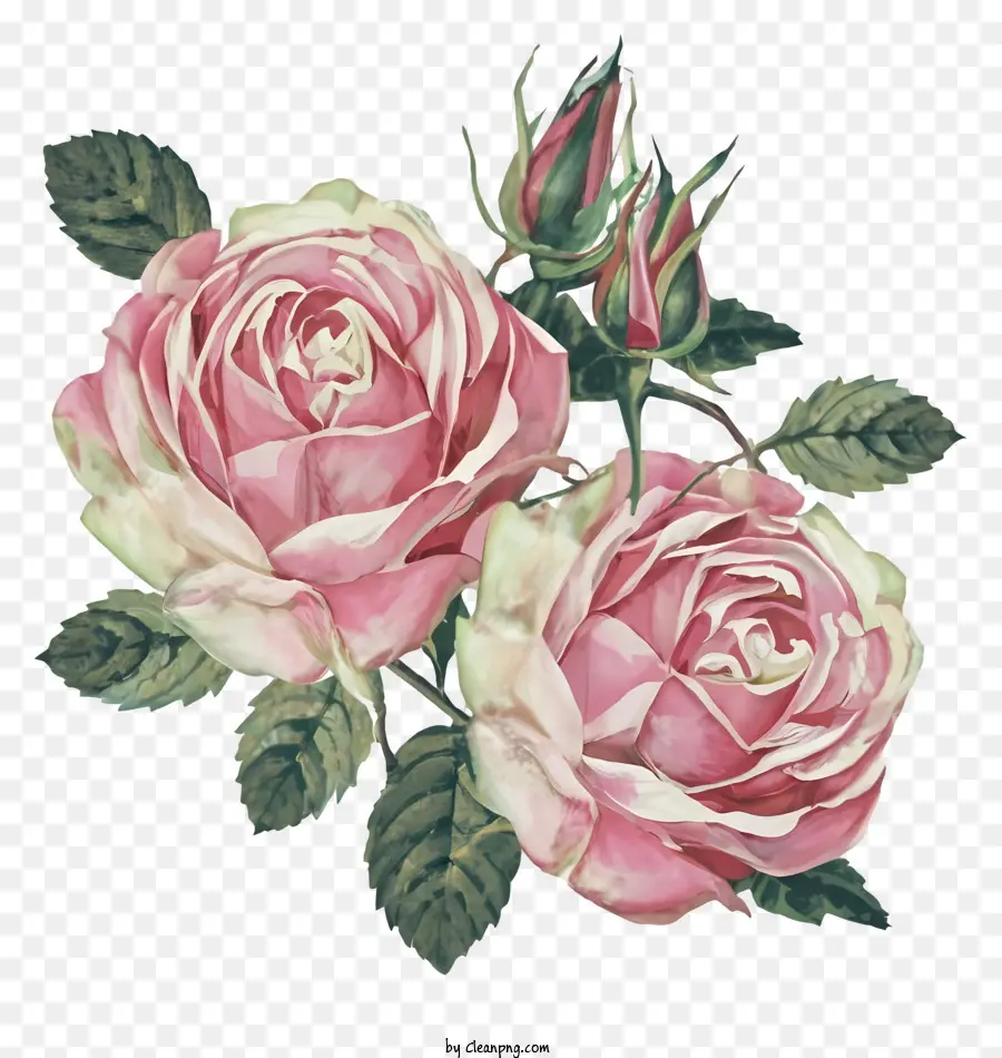 Dibujos Animados，Rosas Rosadas PNG