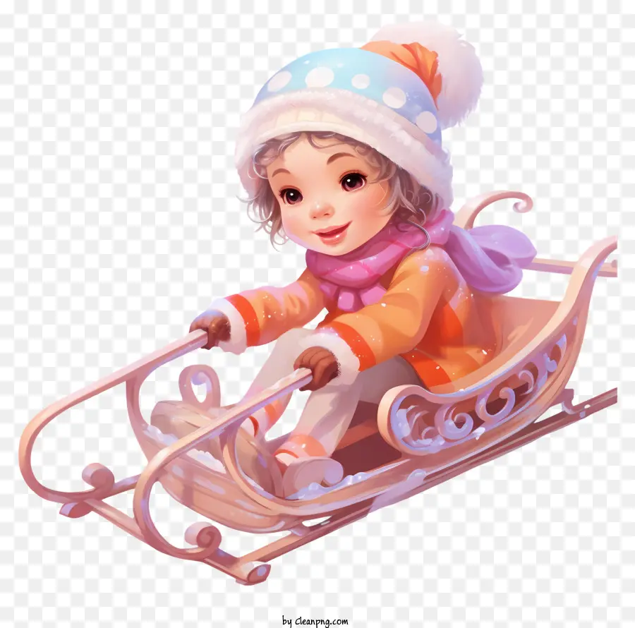 Trineo Para Niños Pastel，Render 3d PNG