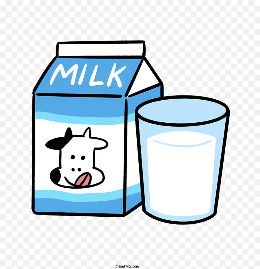 Dibujos Animados，Cartón De Leche Y Vidrio PNG