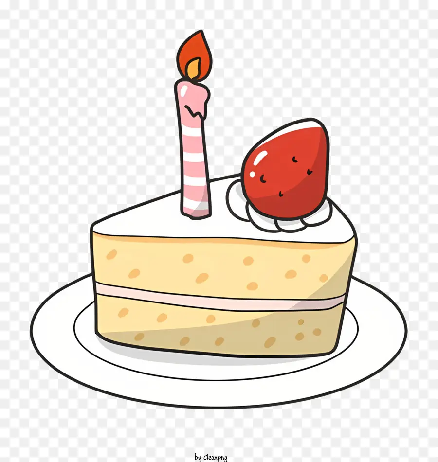 Dibujos Animados，Rebanada De Pastel De Cumpleaños PNG