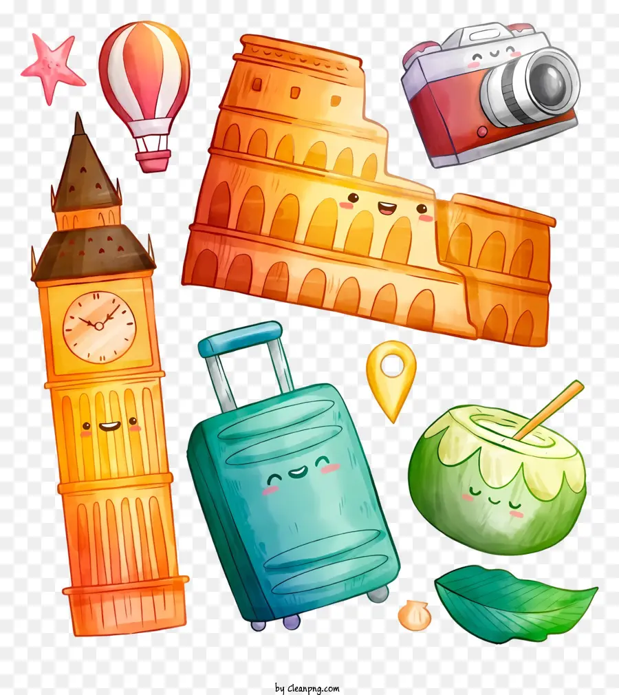 Viajes，Dibujo De Acuarela PNG