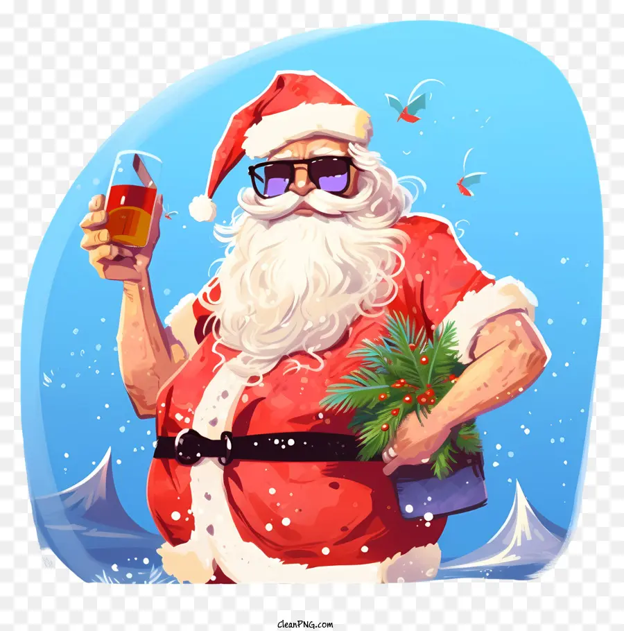 Bosquejo Tropical De Santa，Papá Noel PNG