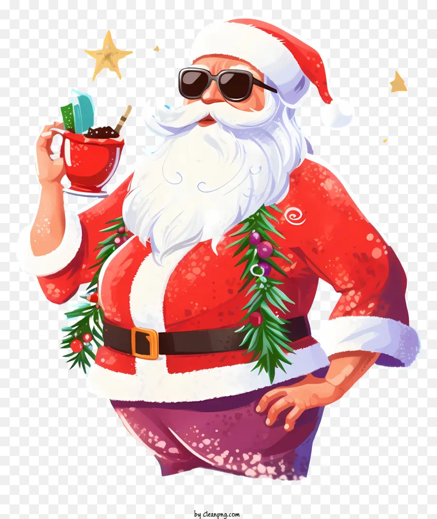 Sketch Tropical Santa，Santa Claus PNG