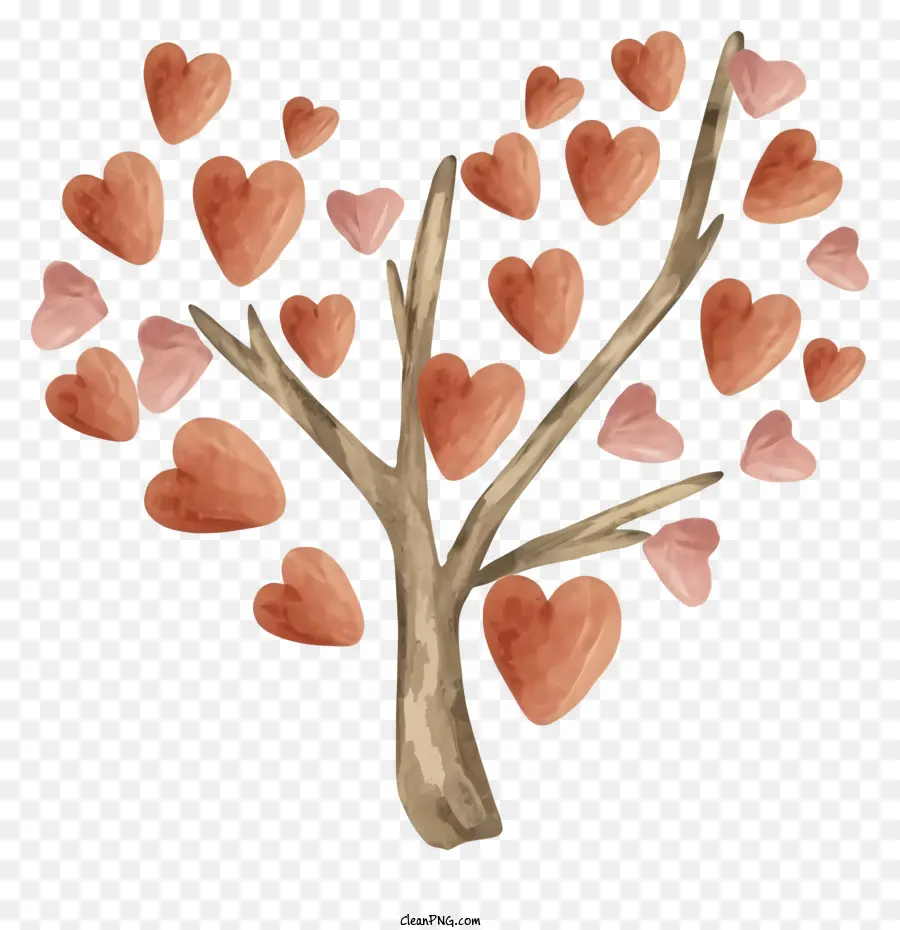 Dibujos Animados，árbol Del Corazón PNG