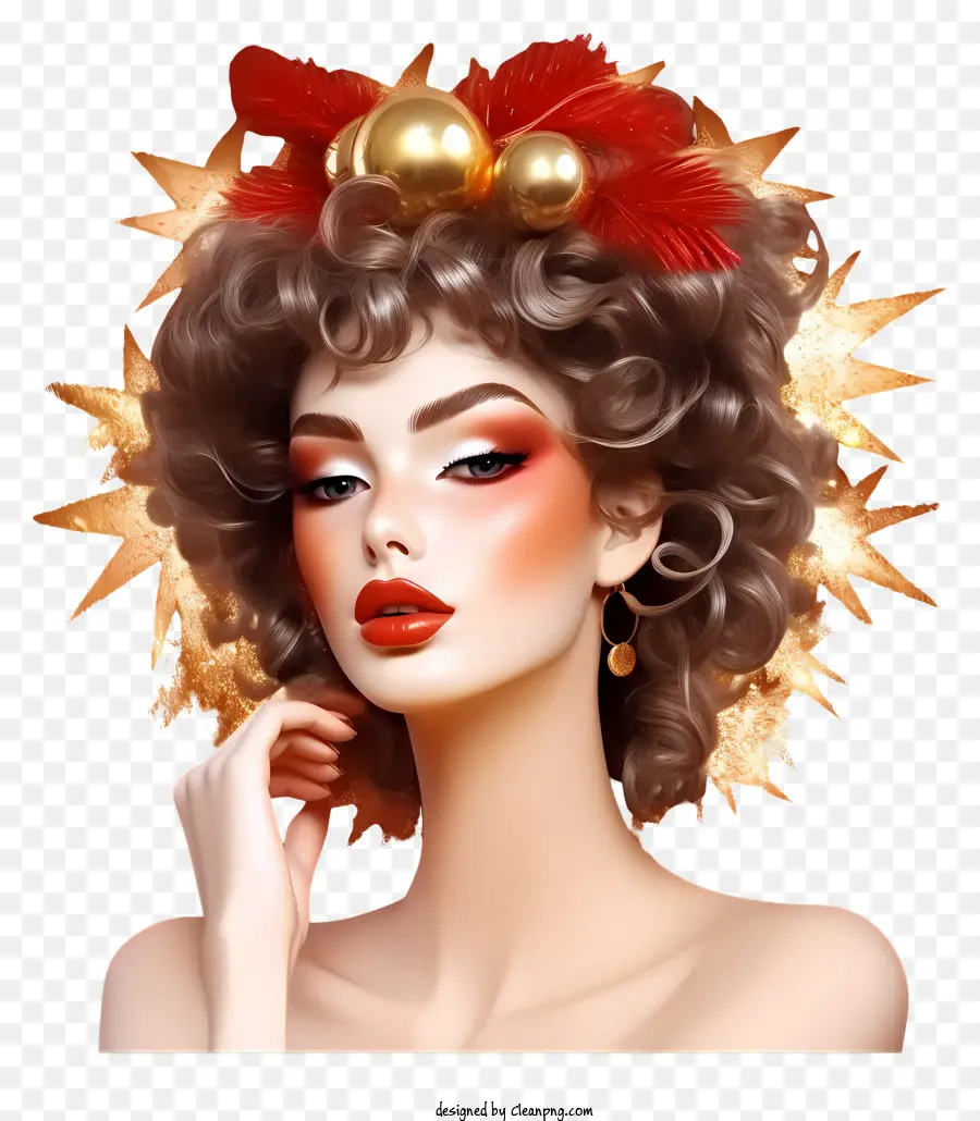 Estilo Isométrico，Maquillaje Navideño PNG