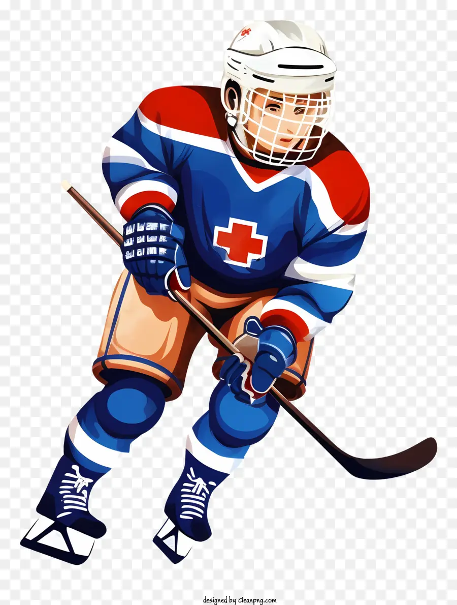 Hockey Sobre Hielo De Estilo Retro Moderno，Jugador De Hockey PNG