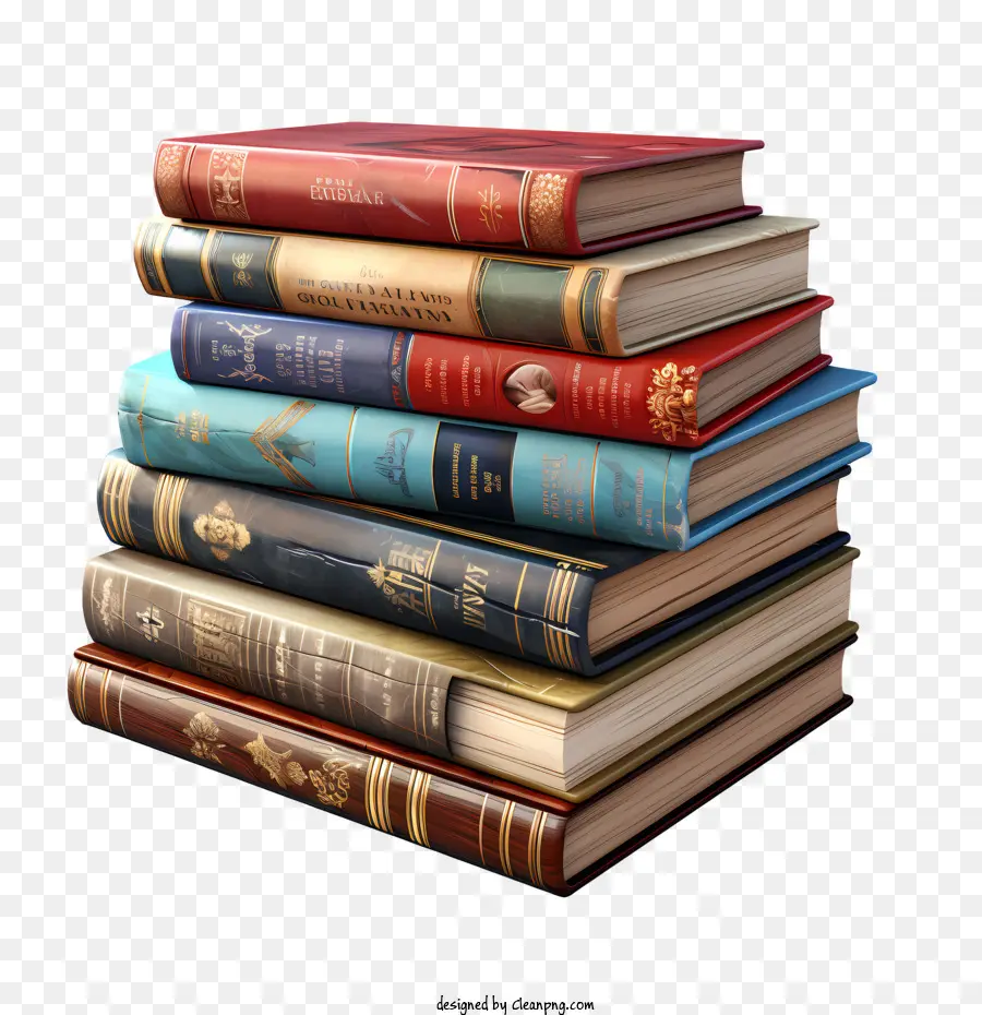 Pila De Libros，Libros Antiguos PNG