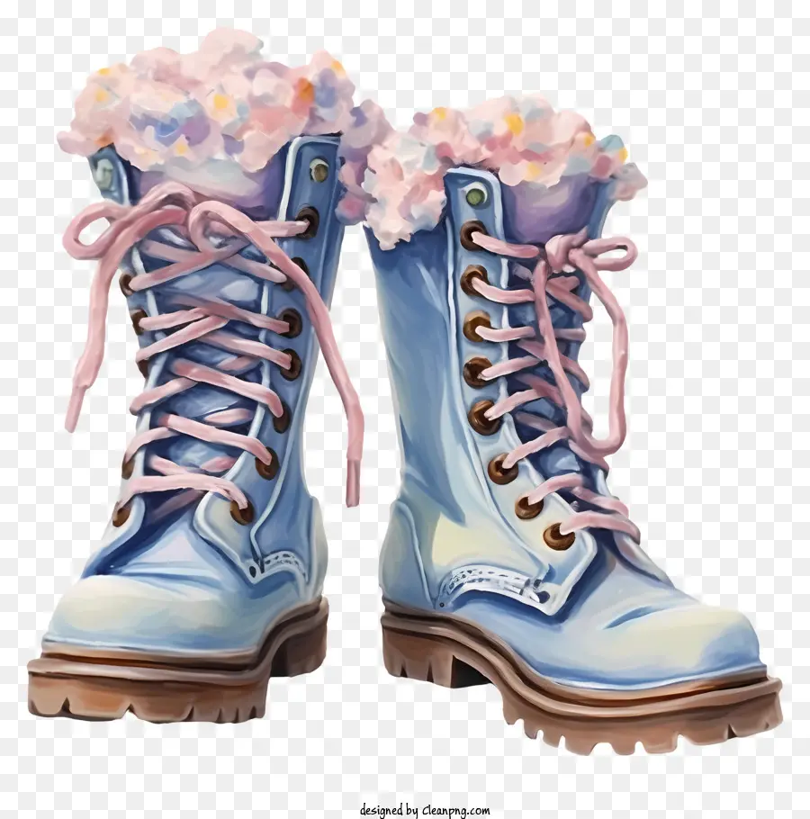 Botas De Invierno En Colores Pastel，Botas Azules PNG