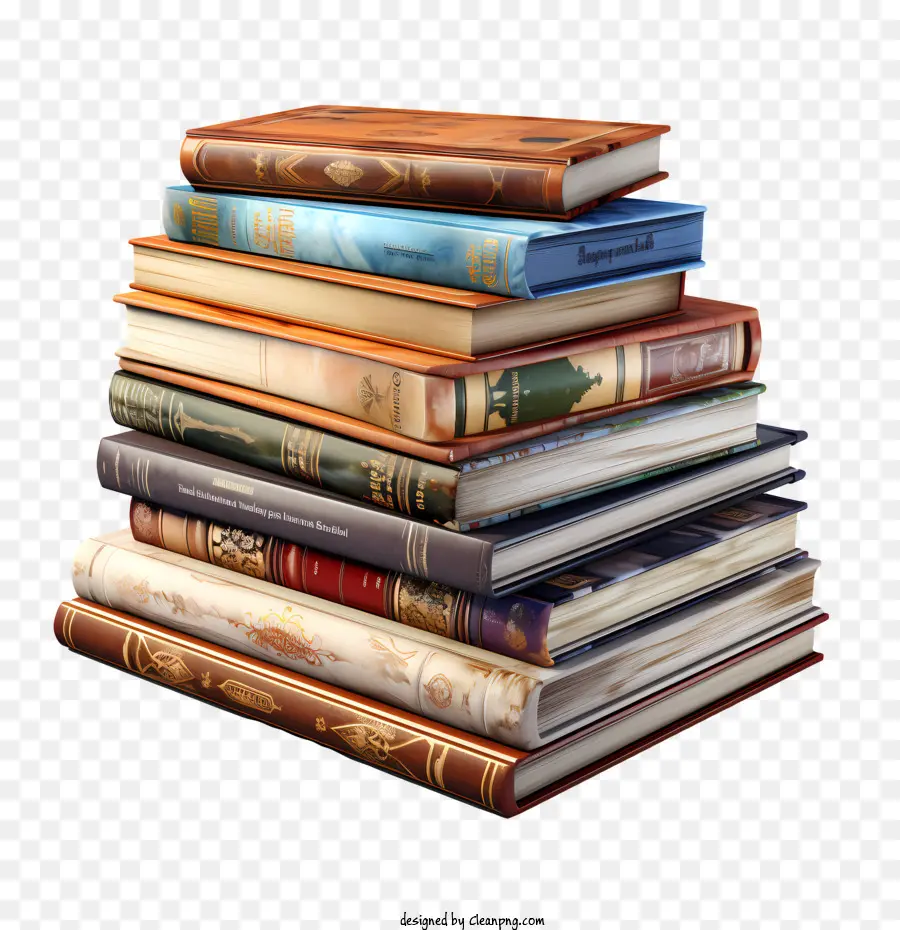 Pila De Libros，Libros Antiguos PNG