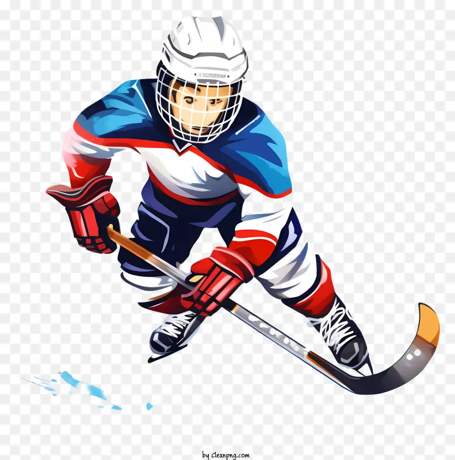 Hockey Sobre Hielo De Estilo Retro Moderno，Jugador De Hockey PNG