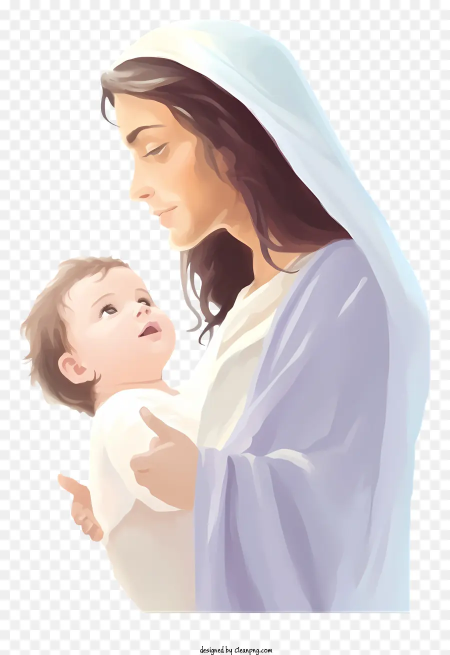 Bebé Jesús，Madre Y Bebe PNG