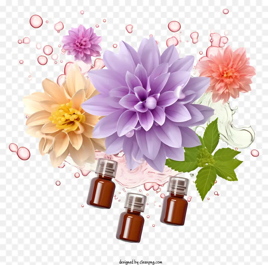 Terapia Realista De Esencias Florales En 3d，Botellas De Aceite Esencial PNG