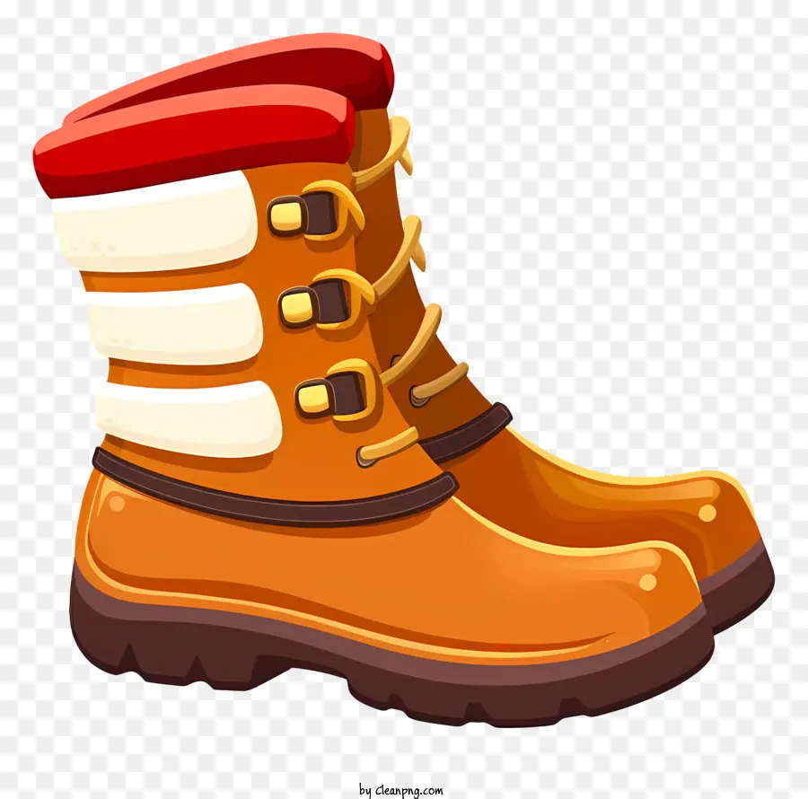 Ilustración De Vector Plano Minimalizado，Botas De Invierno PNG