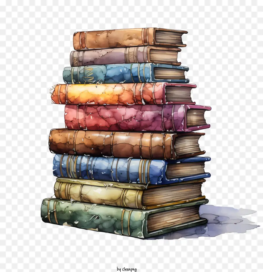 Pila De Libros，Libros Antiguos PNG