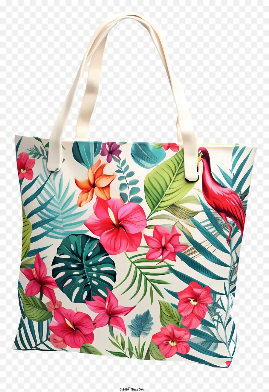 La Bolsa De Asas，Bolsa De Compras Con Estampado Floral PNG