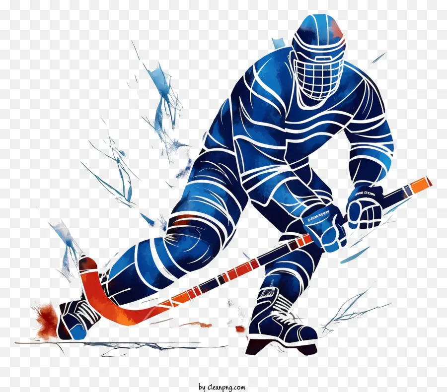 Hockey Sobre Hielo De Estilo Retro Moderno，Jugador De Hockey PNG