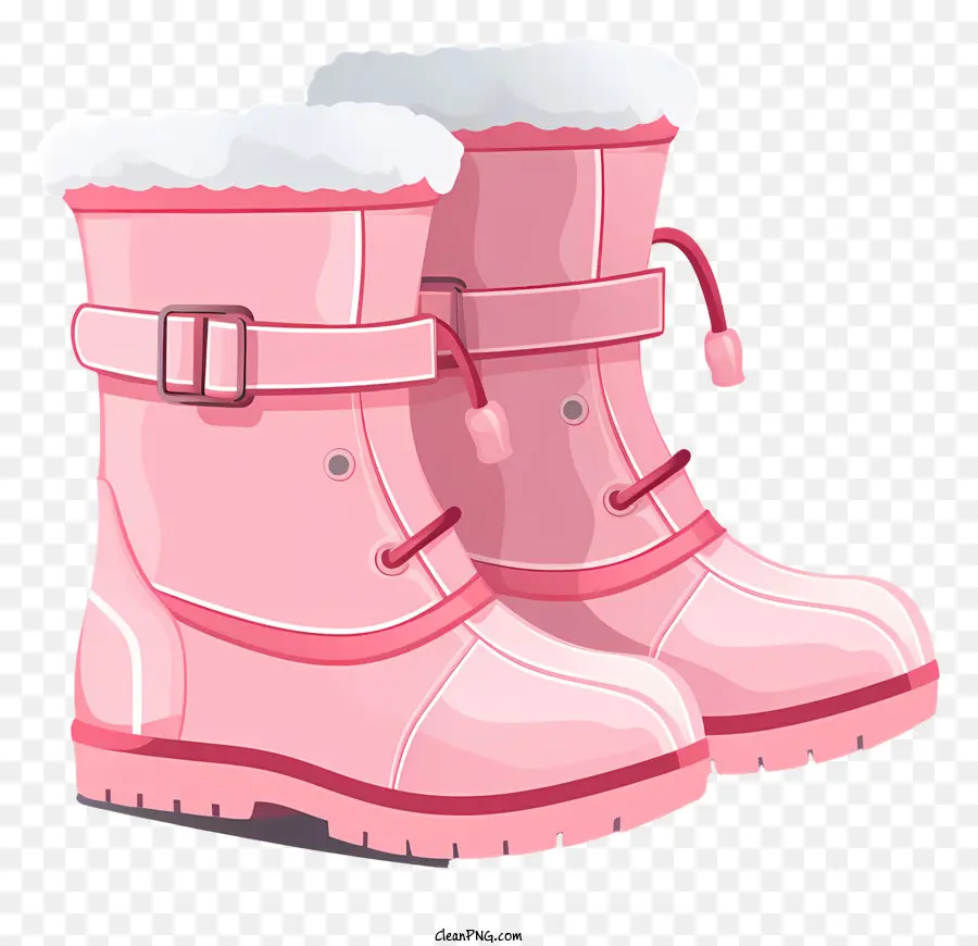 Botas De Invierno，Botas De Goma Rosa PNG