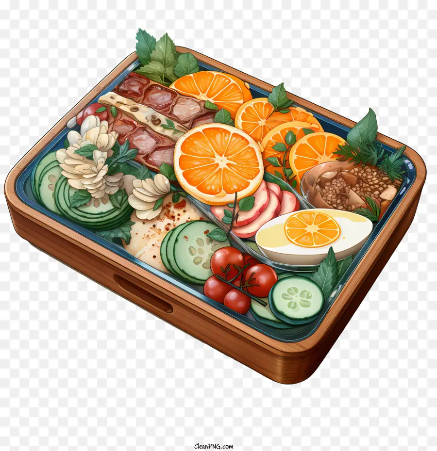 Caja Bento，Bandeja De Madera PNG