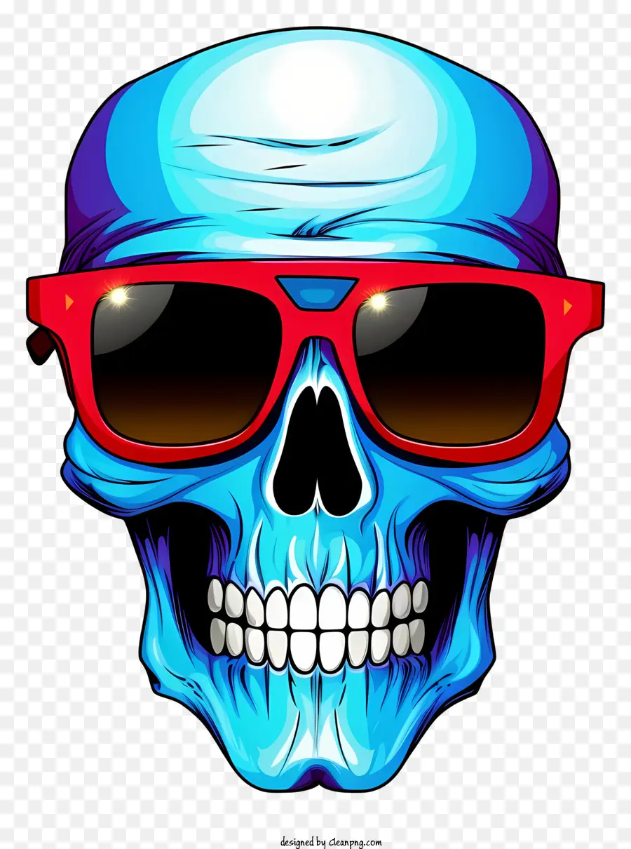 Emoji Vectorial De Calavera Genial，Azul Cráneo PNG