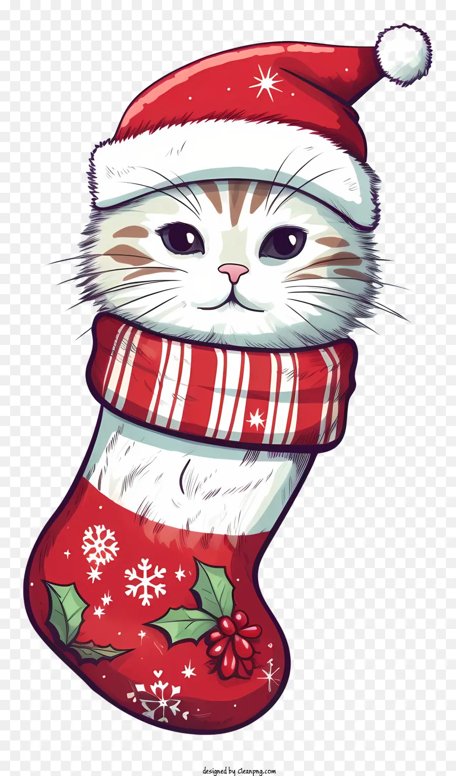 Cato De Doodle En Seck De Navidad，Lindo Gato PNG