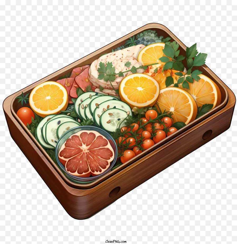 Caja Bento，Bandeja De Madera PNG