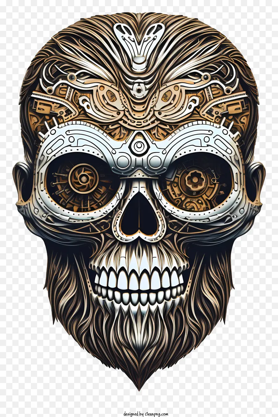 Calavera Genial，Cráneo Mecánico PNG