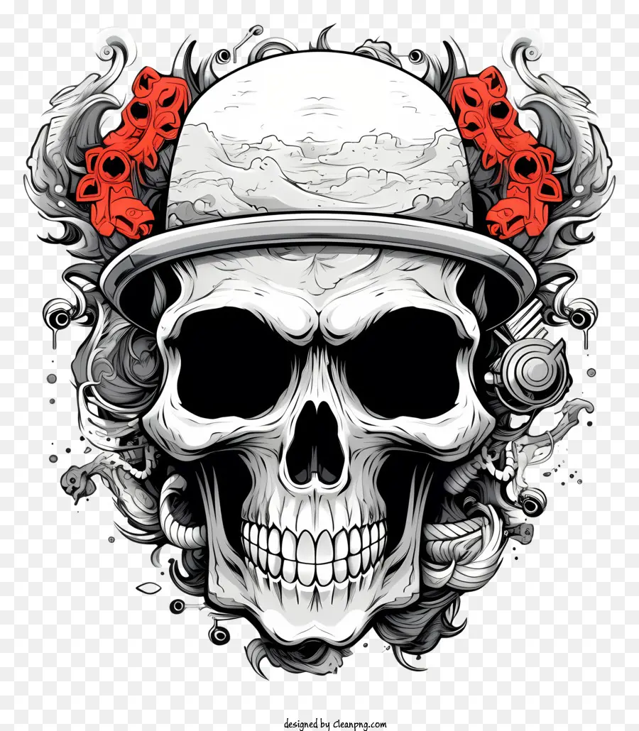 Doodle Cool Skull，Bien PNG