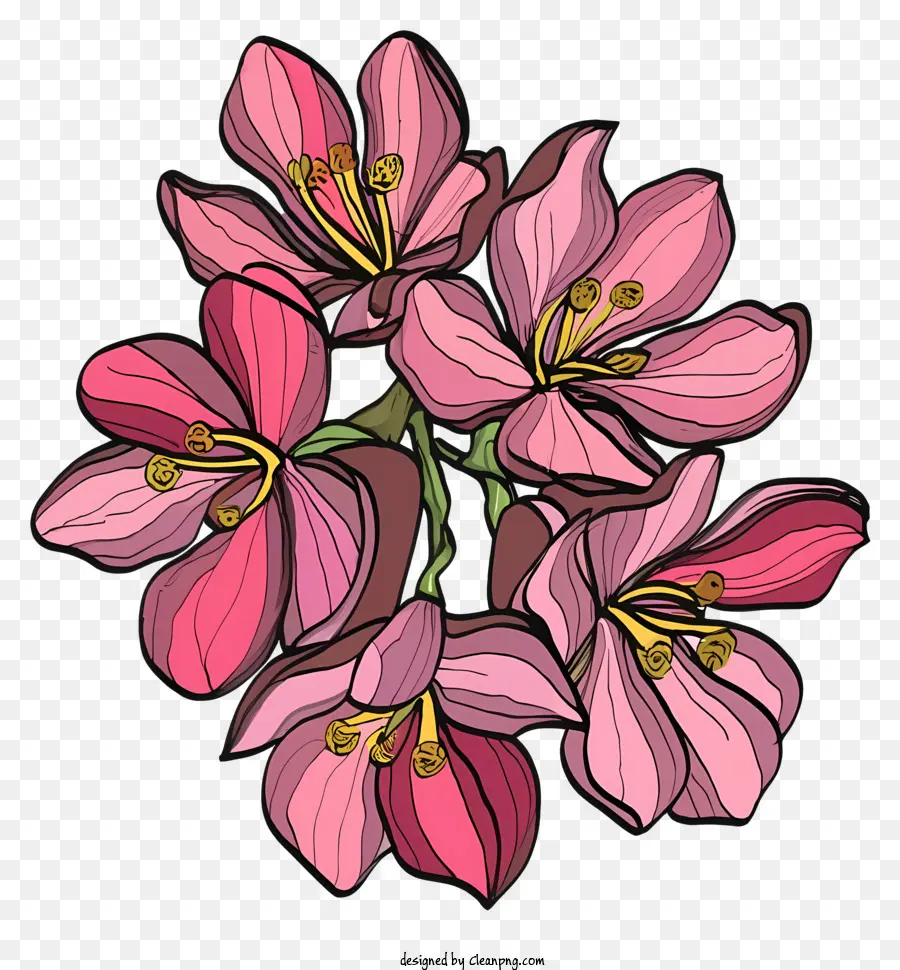 Dibujos Animados，Flores Rosadas PNG