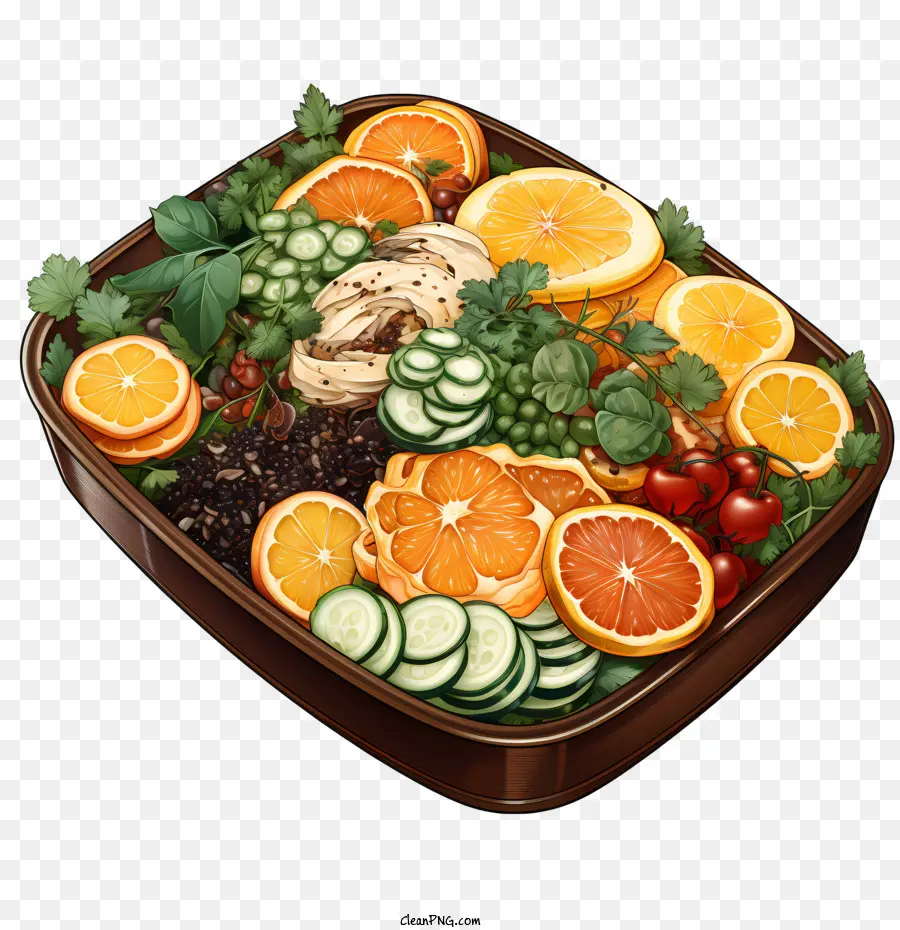 Caja Bento，Frutas En Rodajas PNG