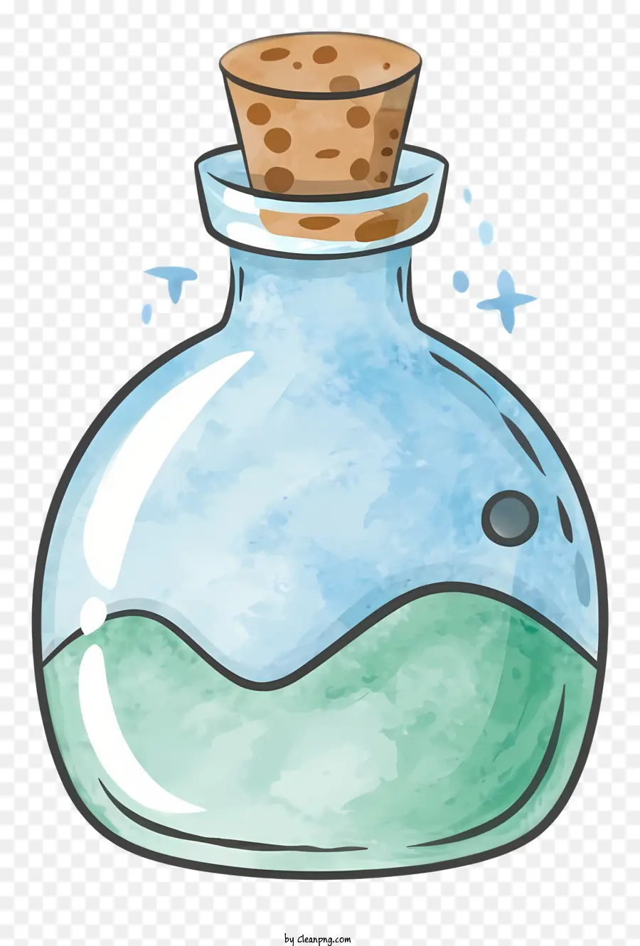 Líquido Azul，Botella De Vidrio PNG