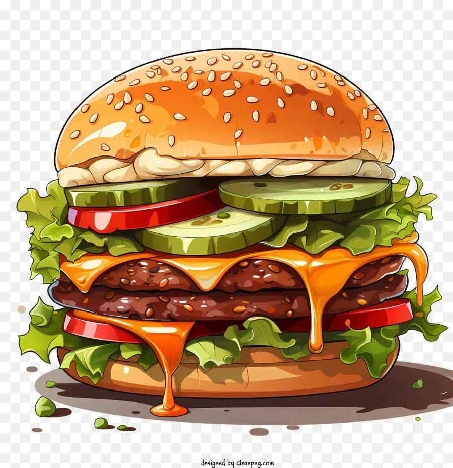 American Burger，Hamburguesa Con Queso PNG