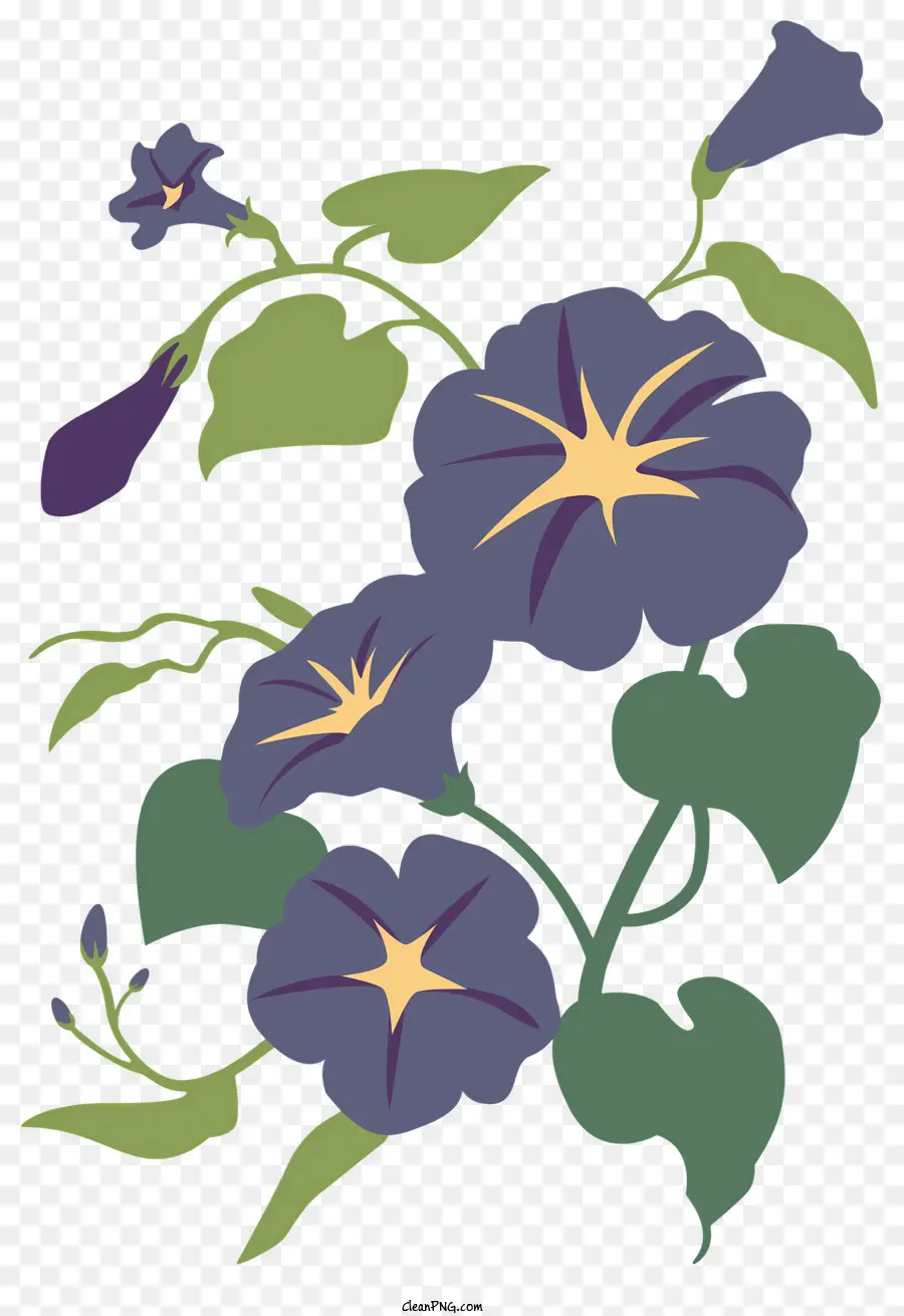 Dibujos Animados，Flores Moradas PNG